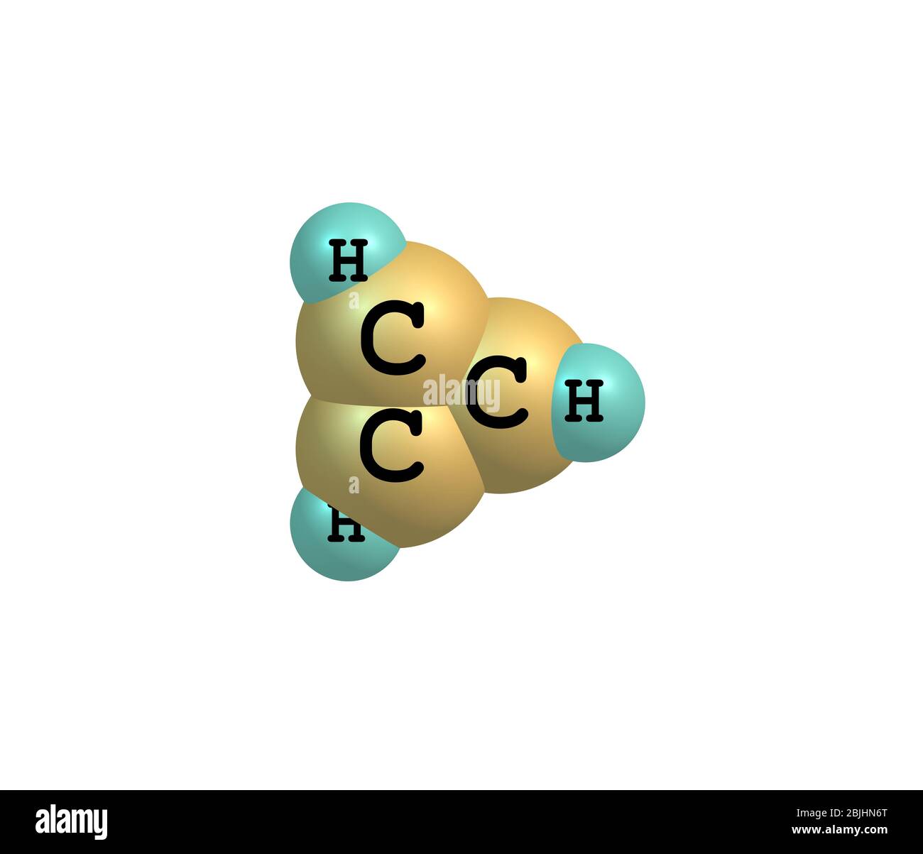 Il ciclopropene è un composto organico di formula C3H4. È il cicloalchene più semplice. Ha una struttura triangolare Foto Stock