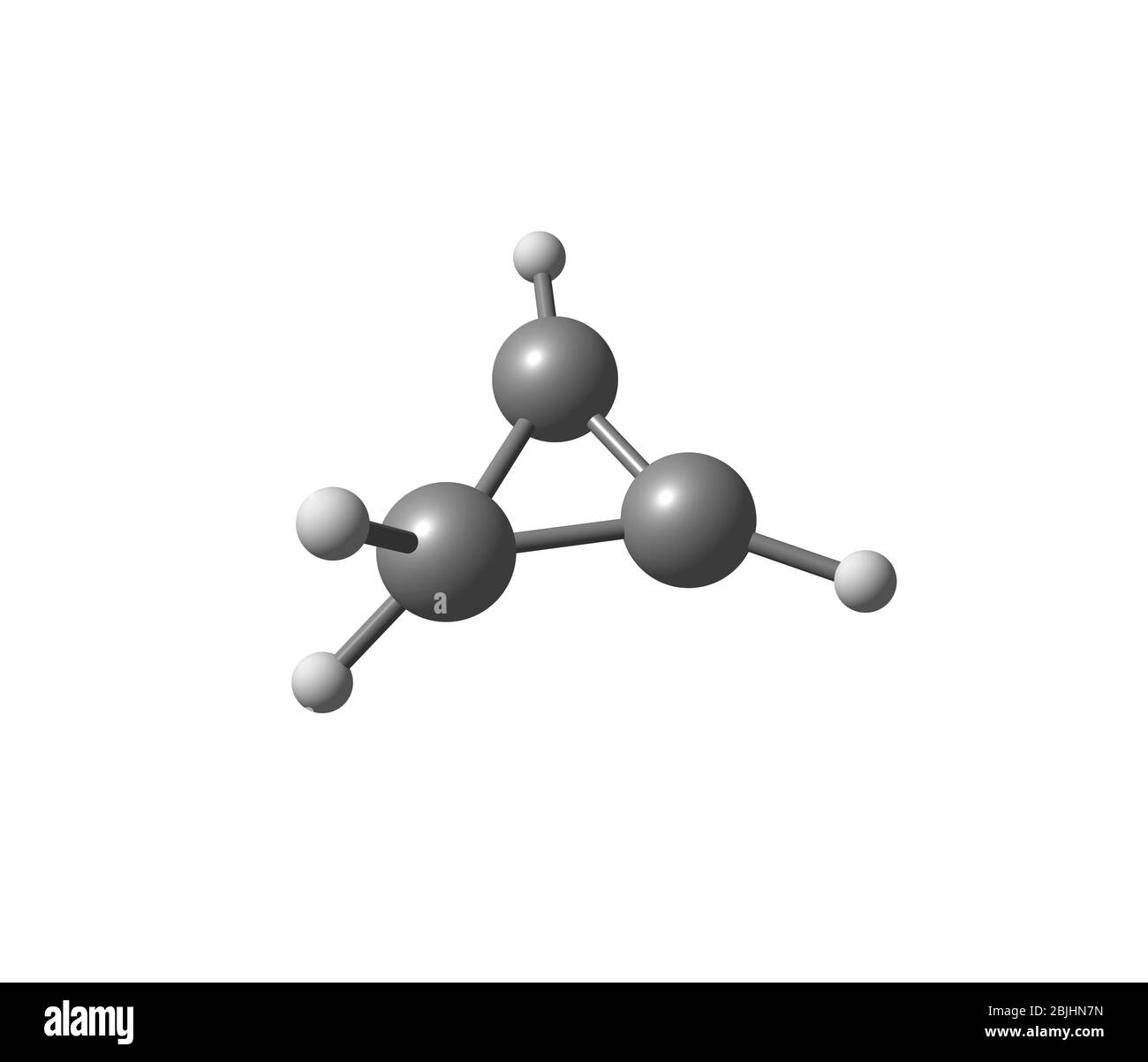 Il ciclopropene è un composto organico di formula C3H4. È il cicloalchene più semplice. Ha una struttura triangolare Foto Stock