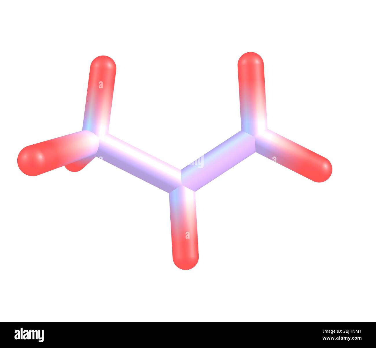 Il propene (propilene, metiletilene) è un composto organico insaturo avente formula chimica C3H6 Foto Stock