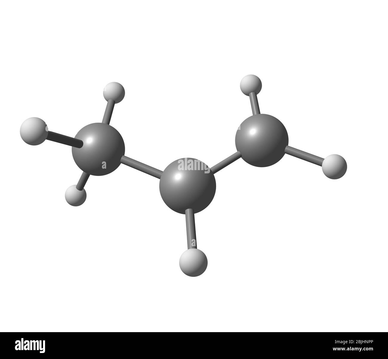 Il propene (propilene, metiletilene) è un composto organico insaturo avente formula chimica C3H6 Foto Stock
