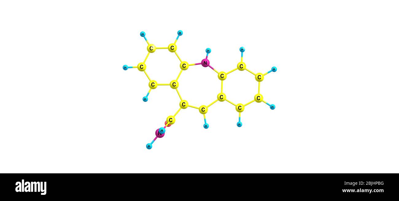 La carbamazepina o CBZ è un farmaco usato principalmente nel trattamento dell'epilessia e del dolore neuropatico. È usato nella schizofrenia insieme ad altri me Foto Stock