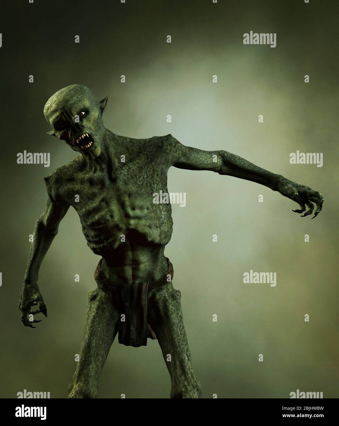 Creature folcloristiche fantasy Goblin, rendering 3d Foto Stock