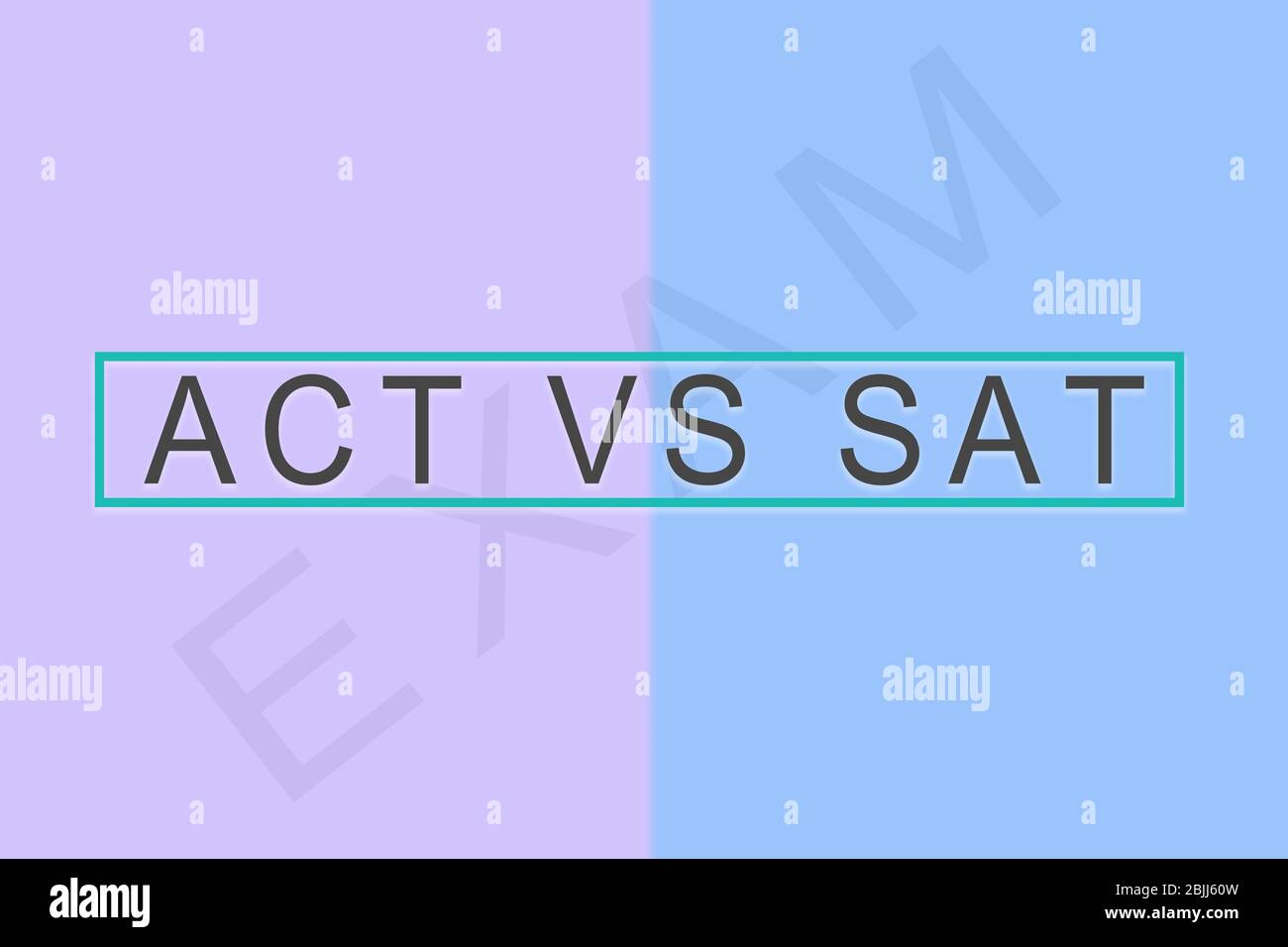 ACT vs SAT , American College Testing Program o American College Test o Scholastic Assessment Test for International Examination Language Foto Stock