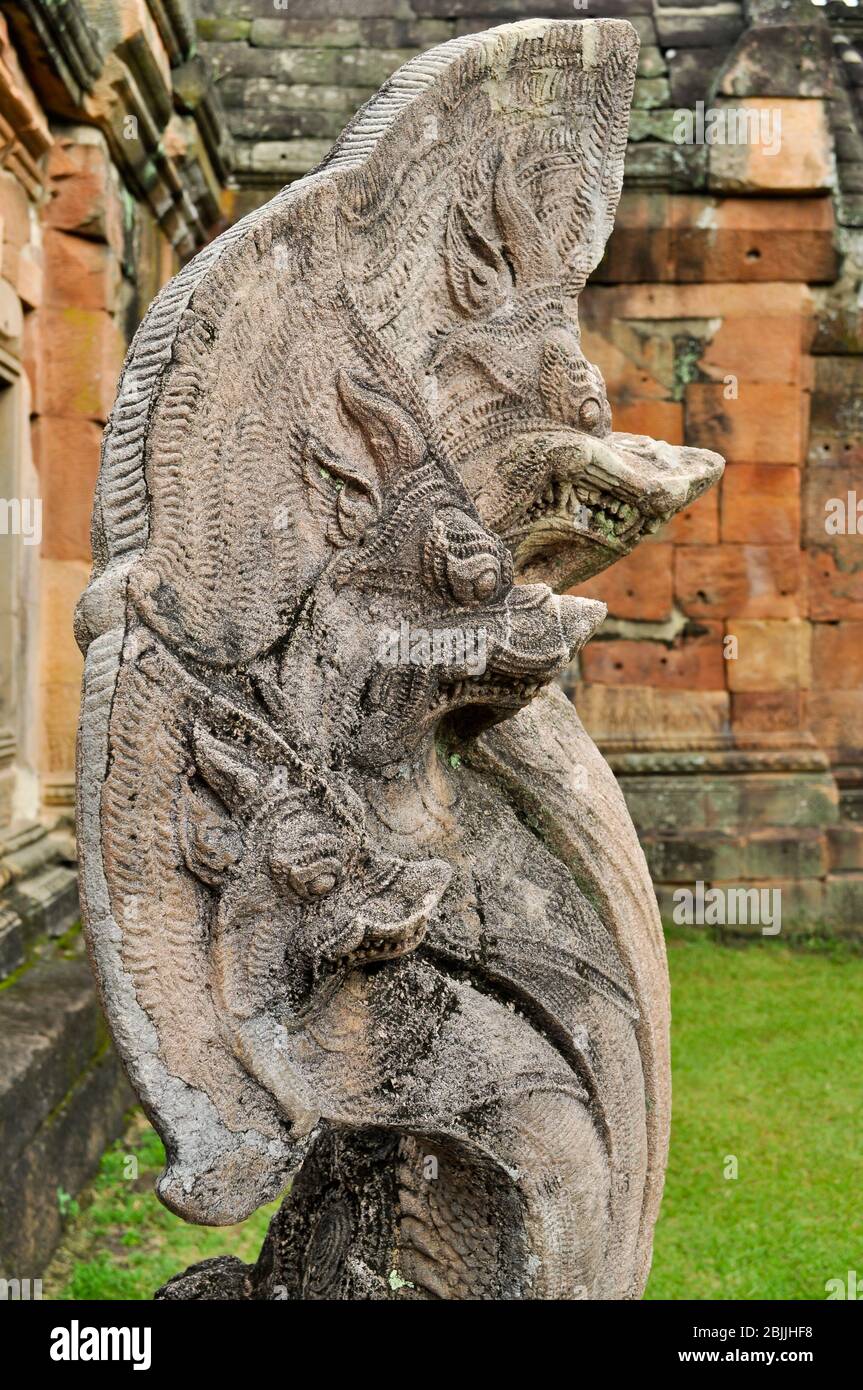 Cinque teste serpente statua stile cambogia. Foto Stock