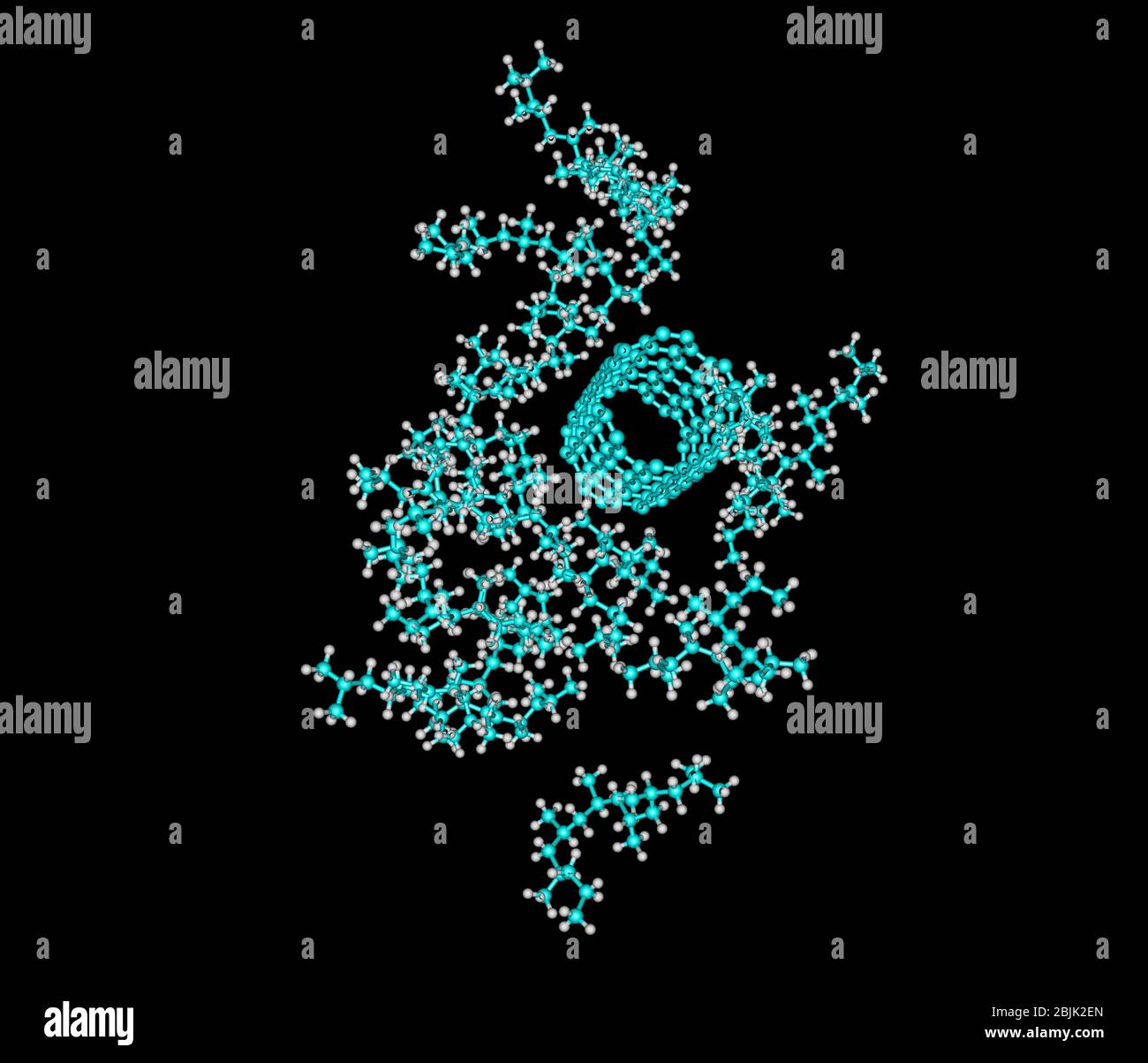 Nanotubo di carbonio monostituite - materiale composito in polietilene Foto Stock
