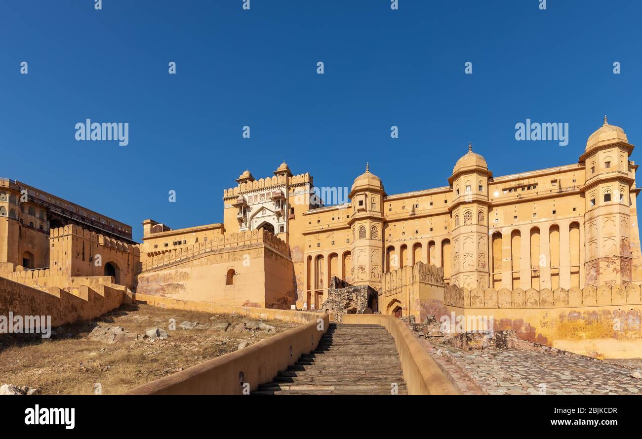 Amber Fort nel distretto di Amer di Jaipur, India. Foto Stock