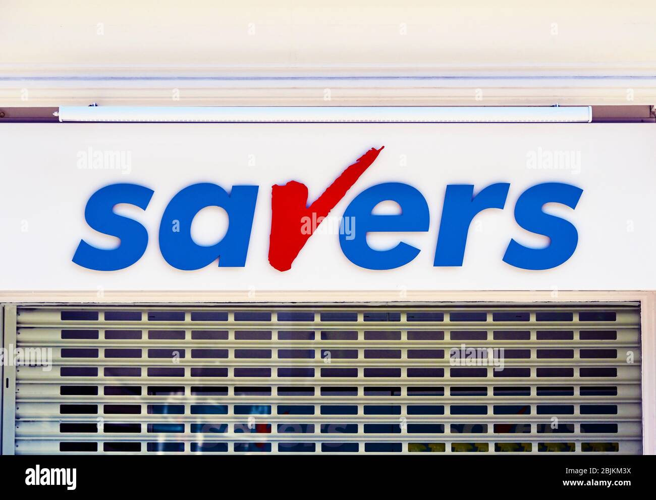 Logo Savers Health & Beauty. Highgate, Kendal, Cumbria, Inghilterra, Regno Unito, Europa. Foto Stock