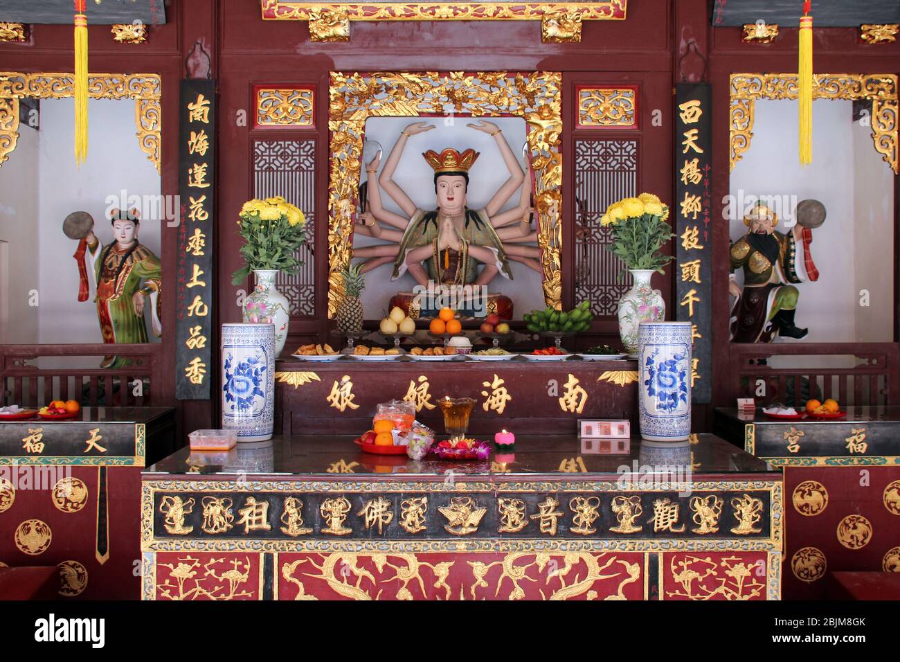 Tempio buddista cinese (Thian Hock Keng) a singapore Foto Stock