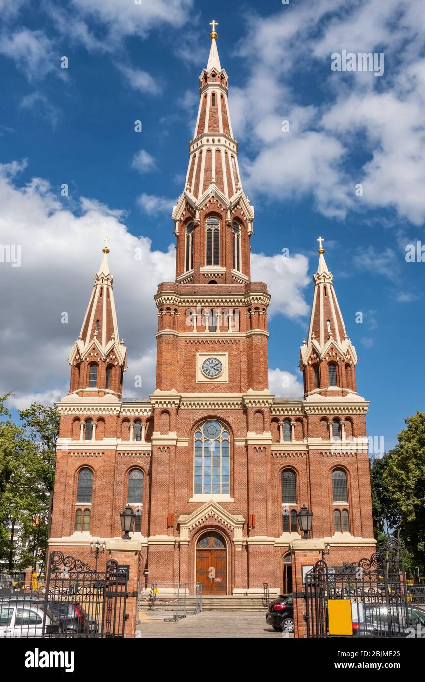 Chiesa cattolica romana del Santo Nome di Gesù Gesuiti a Lodz, Polonia Foto Stock