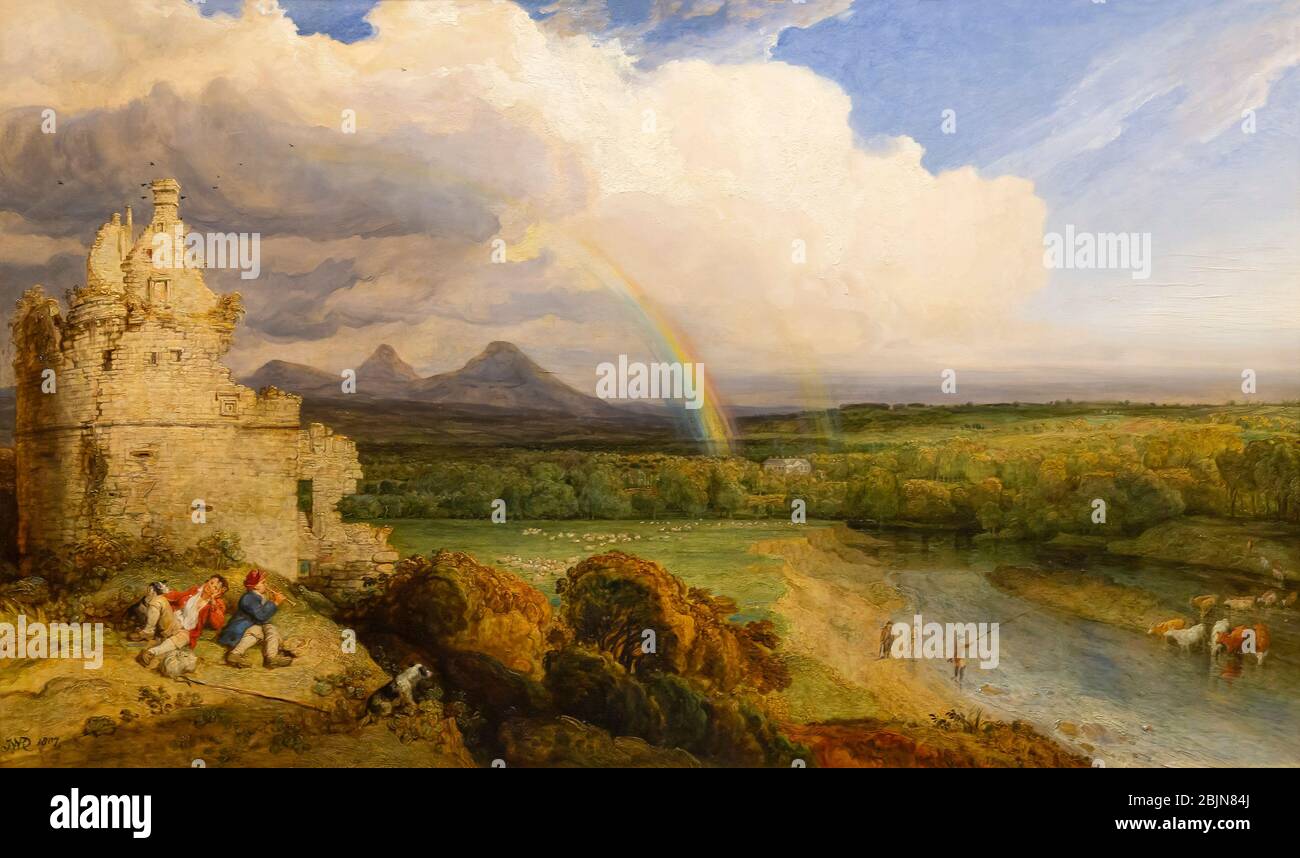 The Eildon Hills and the Tweed, James Ward, 1807, Foto Stock