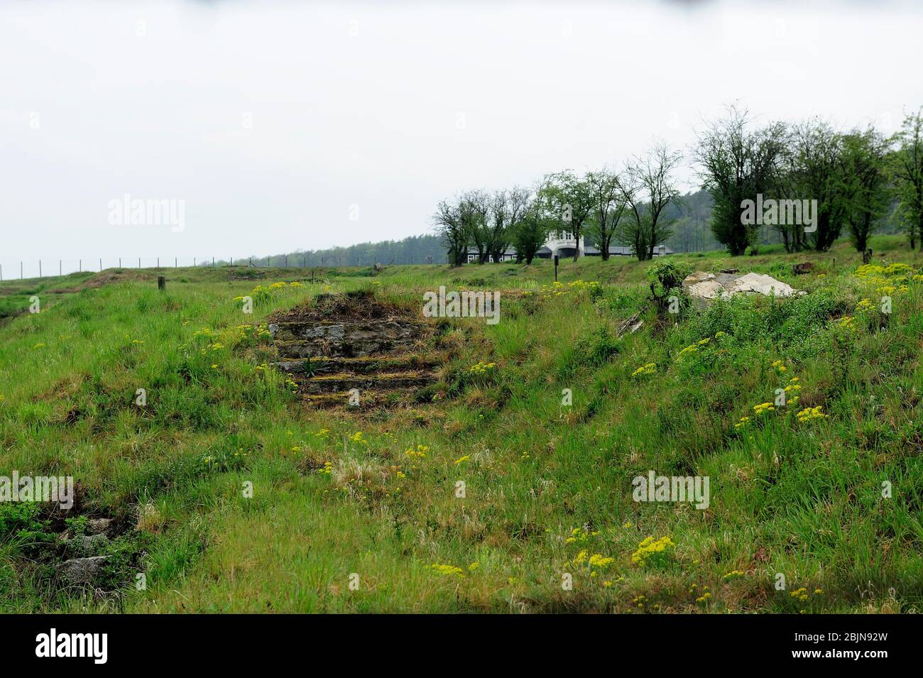 Campo di concentramento nazista tedesco, sterminio nella Polonia occupata, reliquie di un ex campo di concentramento nazista tedesco, il campo Gross-Rosen è stato fondato nell'agosto 1940 come ramo di KL Sachsenhausen, campo di concentramento nazista, sterminio nella Polonia occupata, campo di concentramento Hitler, campo di sterminio nella Polonia occupata tedesca, campo di concentramento tedesco, morte tedesca Gross-Rosen, dolnoslaskie, polonia, Campo di concentramento nazista, Gross-Rosen vicino a Strzegom, rogoznica, dolnoslaskie, polonia, europa, dolnoslaskie, polonia, europa, concentrazione nazista tedesca, macchina della morte di Hitler Foto Stock