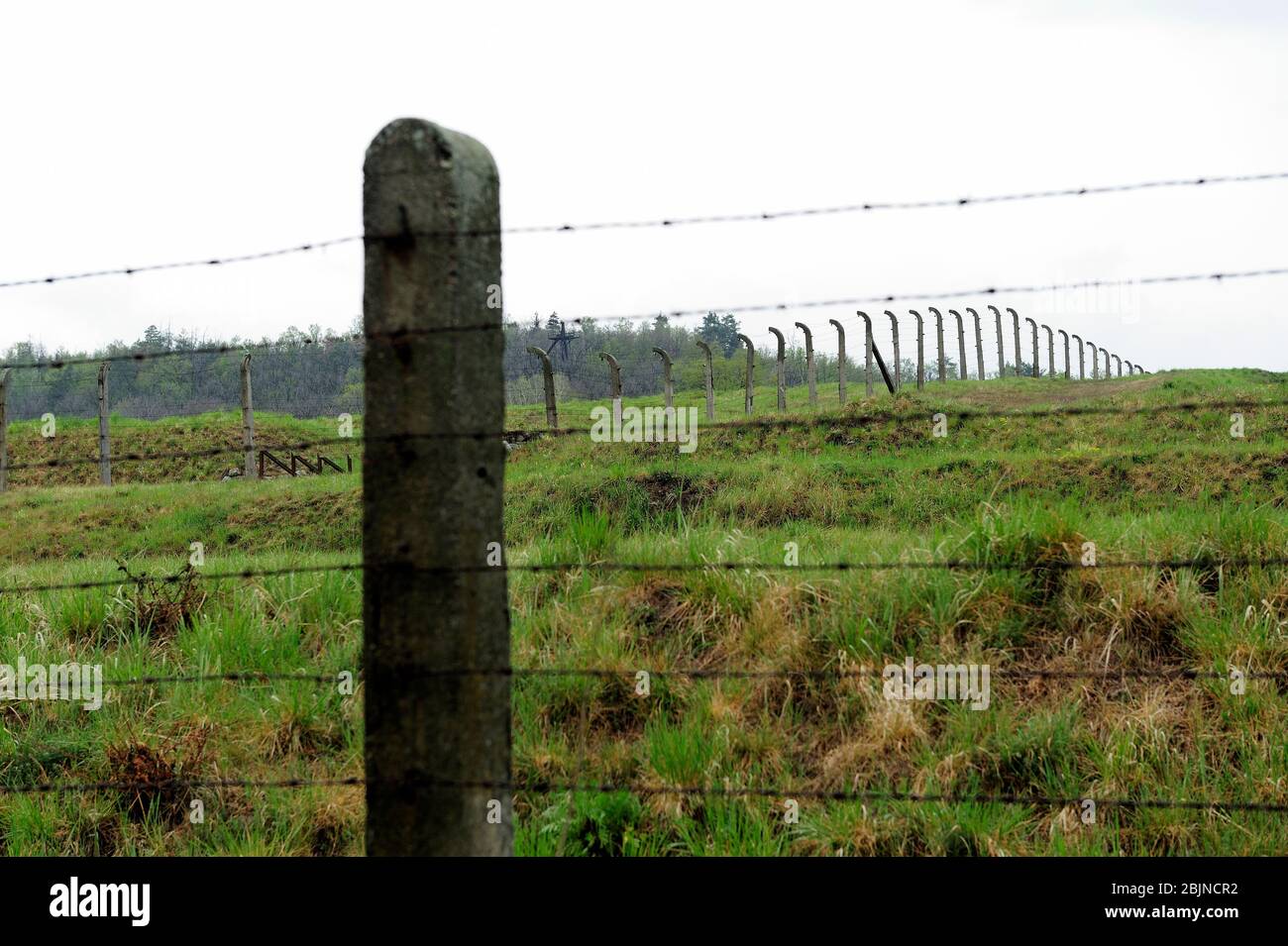 Campo di concentramento nazista tedesco, sterminio in Polonia occupata, reliquie di un ex campo di concentramento nazista tedesco, il campo Gross-Rosen è stato stabilito nell'agosto 1940 come ramo di KL Sachsenhausen, campo di concentramento nazista, sterminio in Polonia occupata, campo di concentramento di Hitler, campo di sterminio in Polonia occupata tedesca, campo di concentramento tedesco, Germania morte Gross-Rosen, dolnoslaskie, polonia, campo di concentramento nazista, Gross-Rosen vicino a Strzegom, rogoznica, dolnoslaskie, polonia, europa, dolnoslaskie, polonia, europa, tedesco di concentrazione nazista, storico, due mondo di guerra, Foto Stock