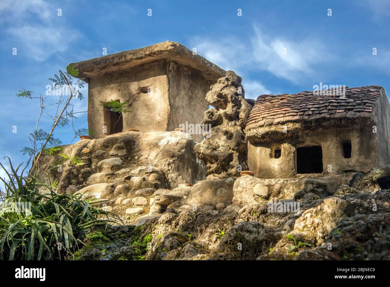 Case Rock Garden Chandigarh Punjab India Foto Stock