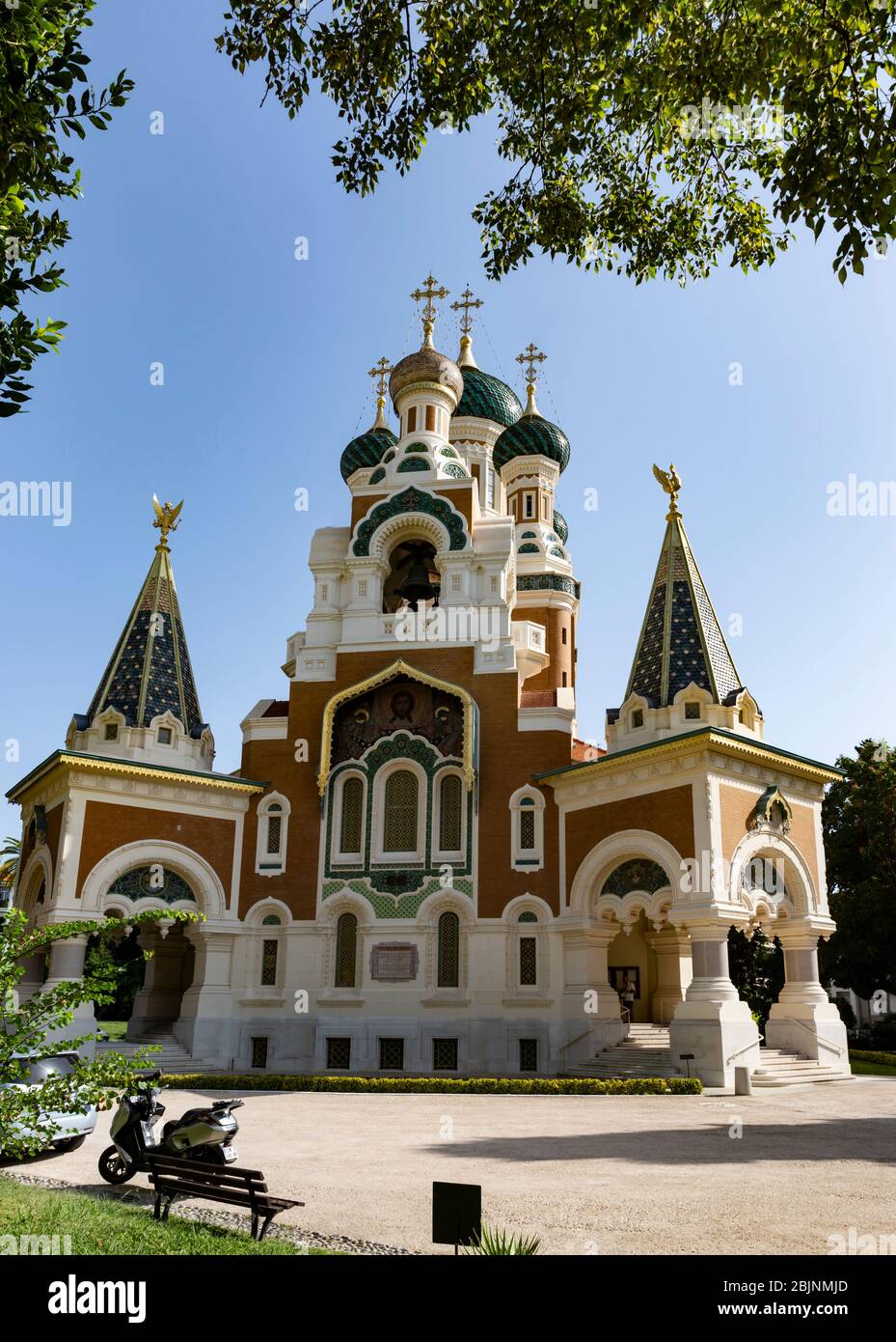 Cattedrale ortodossa russa di San Nicola, Nizza, Costa Azzurra, Francia. Foto Stock