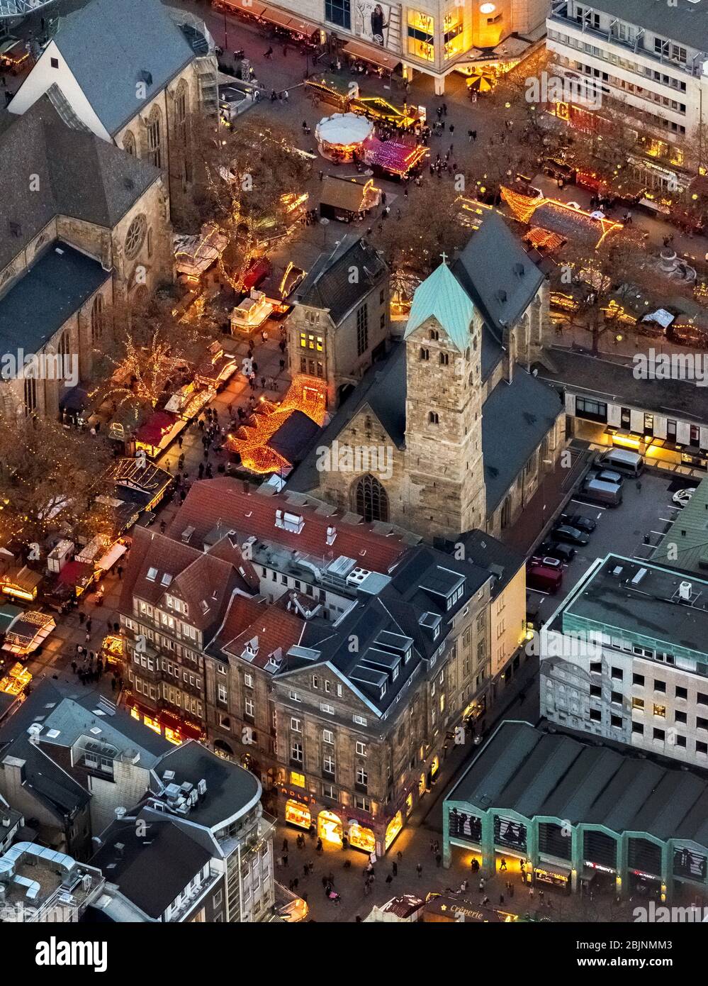 Mercatino di natale sulla Ostenhellweg a Dortmund, 23.11.2016, vista aerea, Germania, Renania Settentrionale-Vestfalia, Area della Ruhr, Dortmund Foto Stock