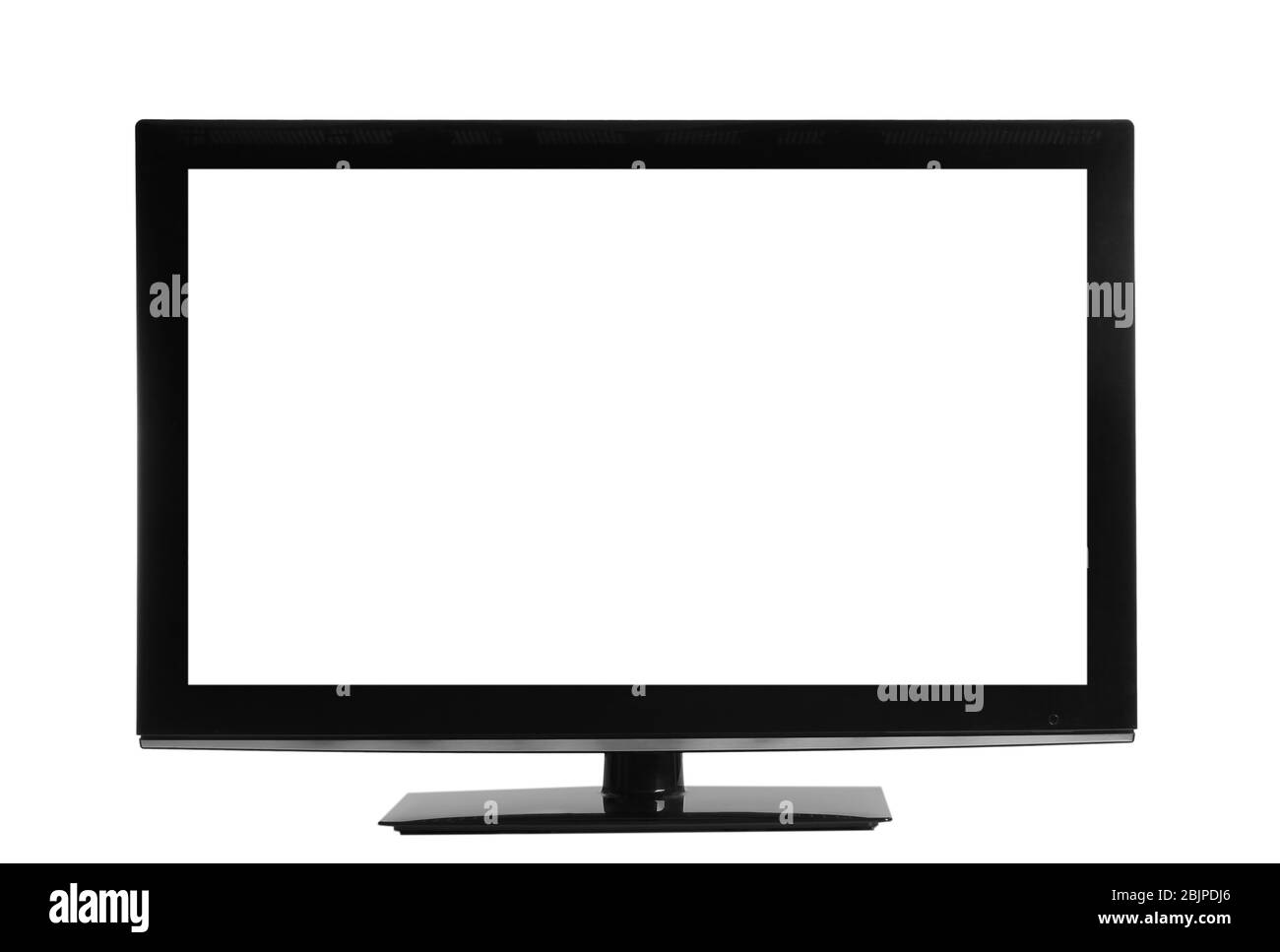 TV moderna, isolata su bianco Foto Stock