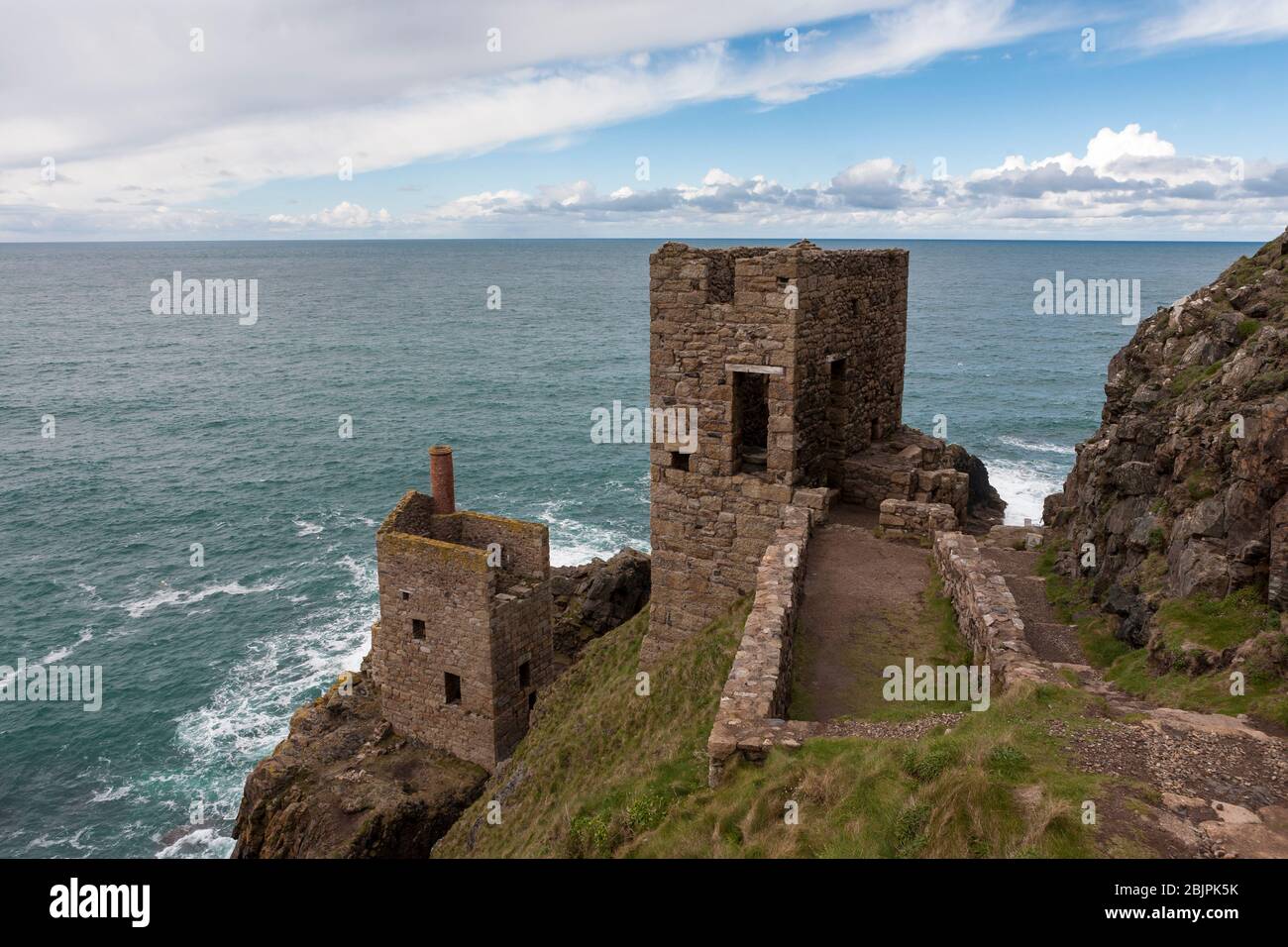 Crown's Engine Houses, Botallack Mine, St Just, Penwith Peninsula, Cornovaglia, Regno Unito Foto Stock