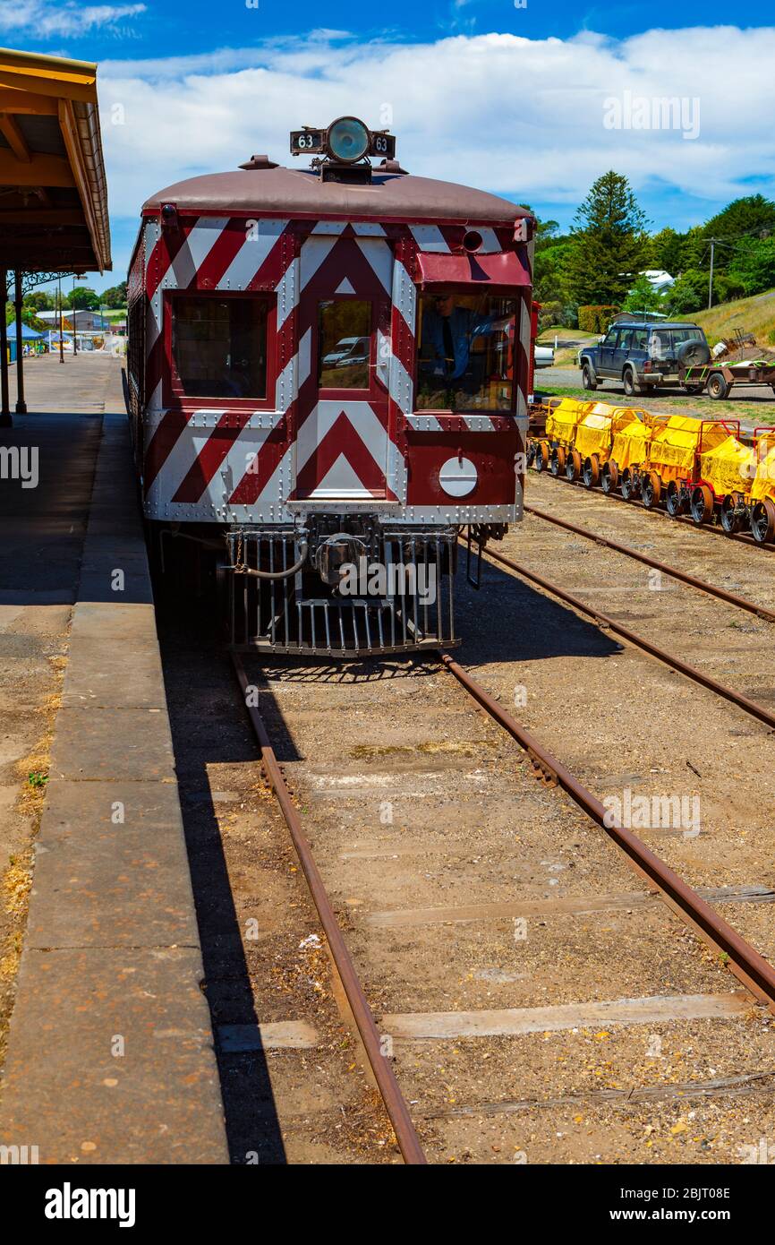 Daylesford Spa Country Railway, Daylesford Spa Country Railway, Daylesford, Victoria, Australia. È una ferrovia turistica operata su base volontaria Foto Stock