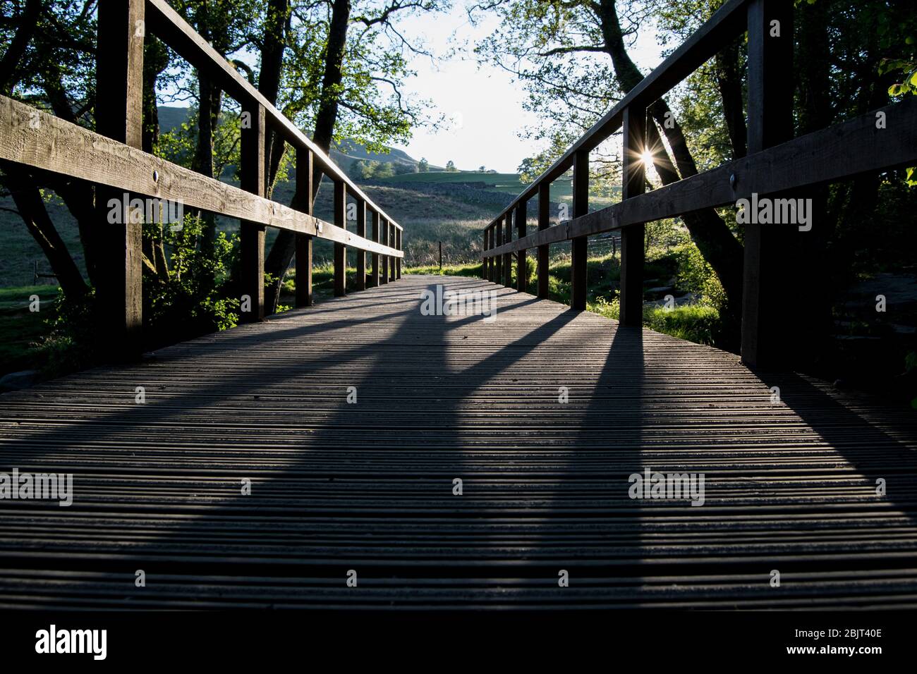 Ponte in legno Aira Force Foto Stock