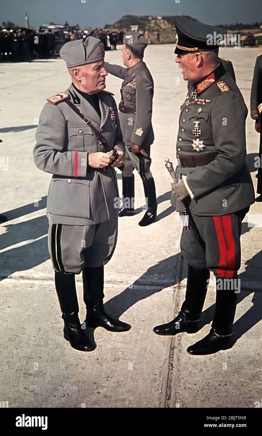 Benito Mussolini e Wilhelm Keitel Foto Stock
