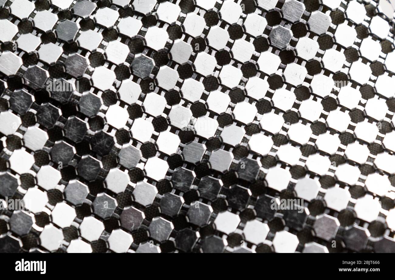 Trama in rete metallica decorativa cromata Foto stock - Alamy