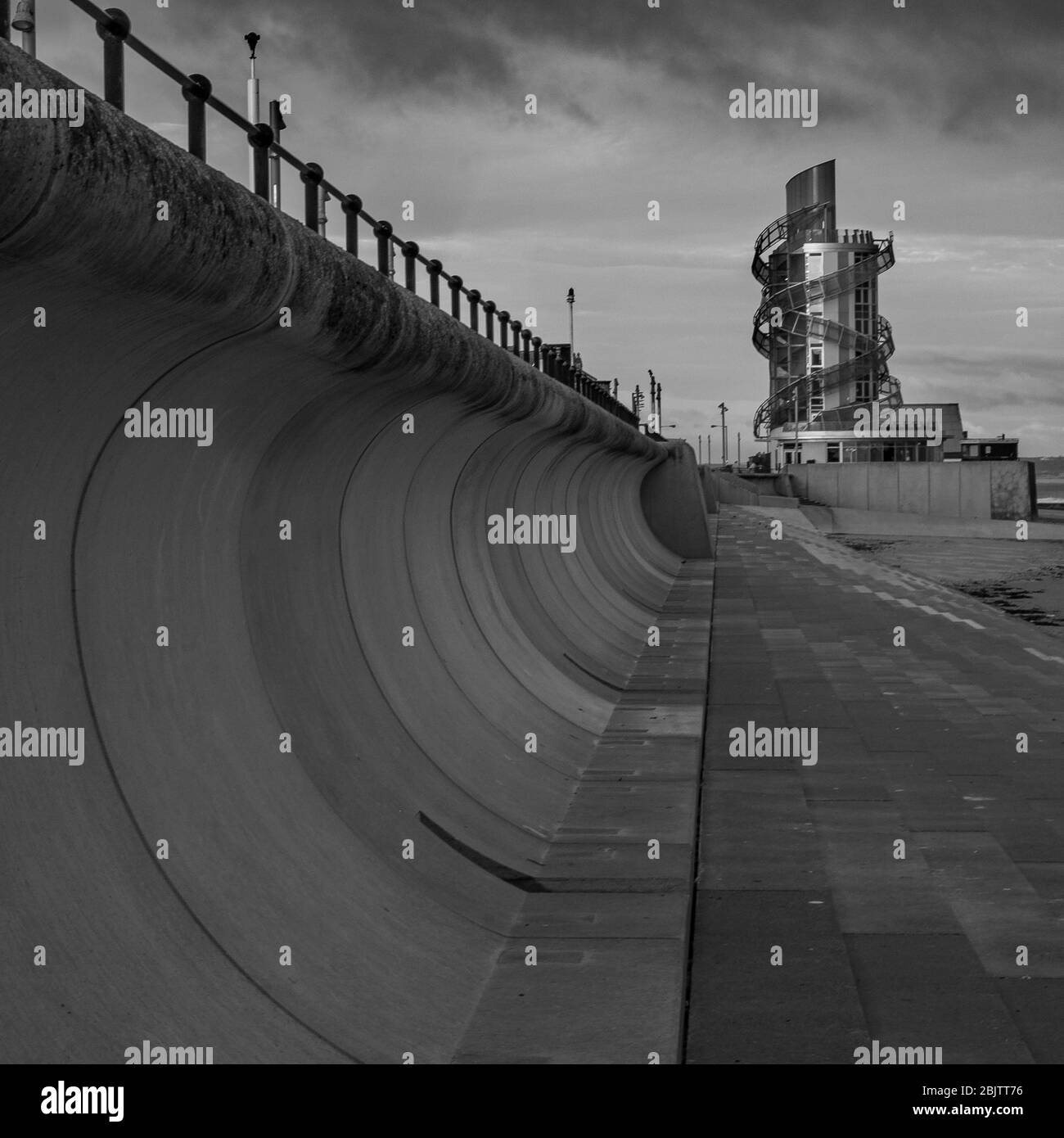 redcar molo verticale e difesa marittima, redcar, nord yorkshire, regno unito Foto Stock