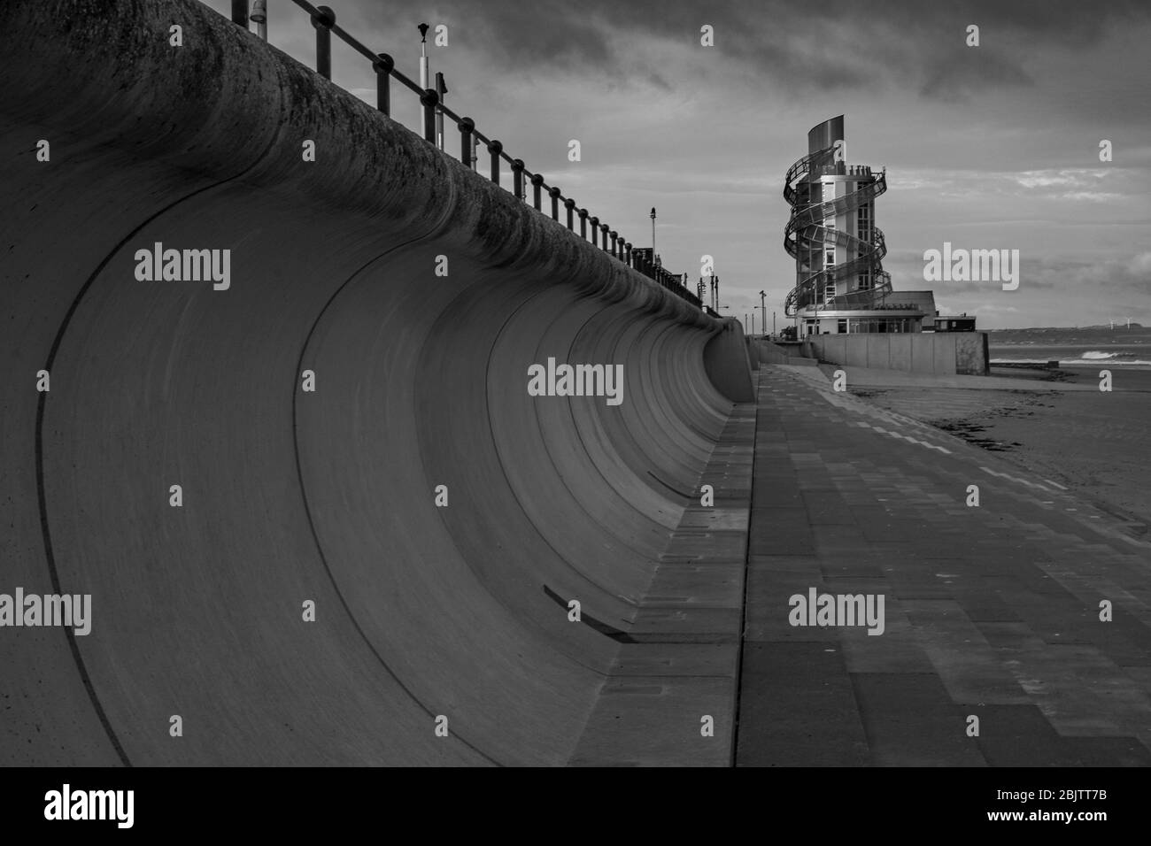 redcar molo verticale e difesa marittima, redcar, nord yorkshire, regno unito Foto Stock
