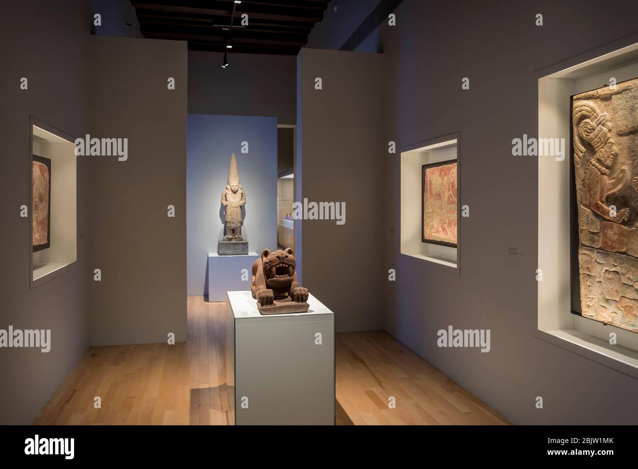 Exibit pre-ispanico all'interno del Museo Amparo, Puebla, Messico Foto Stock