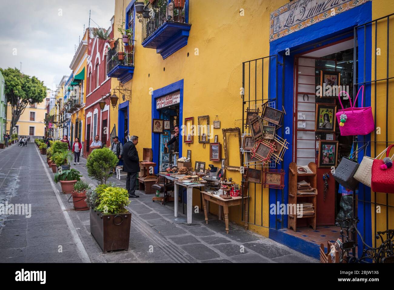 Steet colorato - Callejon de los Sapos , Puebla, Messico Foto Stock