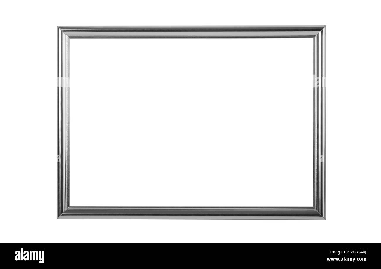 cornice in argento isolata con percorso di ritaglio Foto Stock