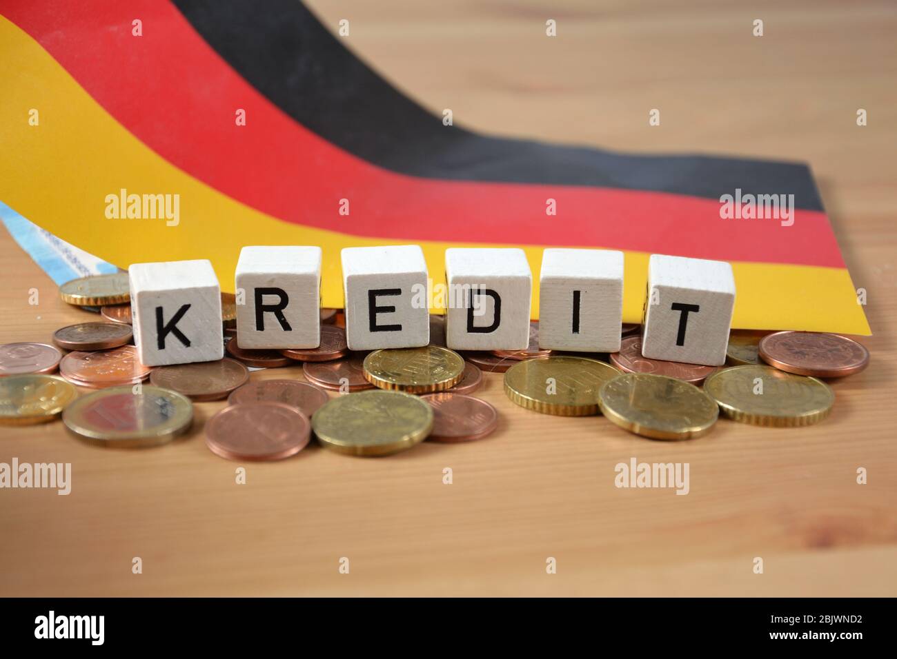 Kredit - la parola tedesca per il credito Foto Stock