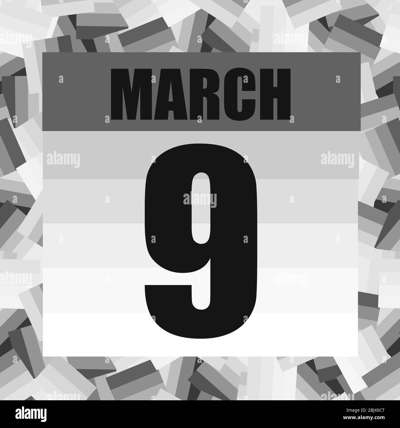 Icona 9 marzo. Per pianificare un giorno importante. Banner per festività e giorni speciali. 9 marzo. Foto Stock