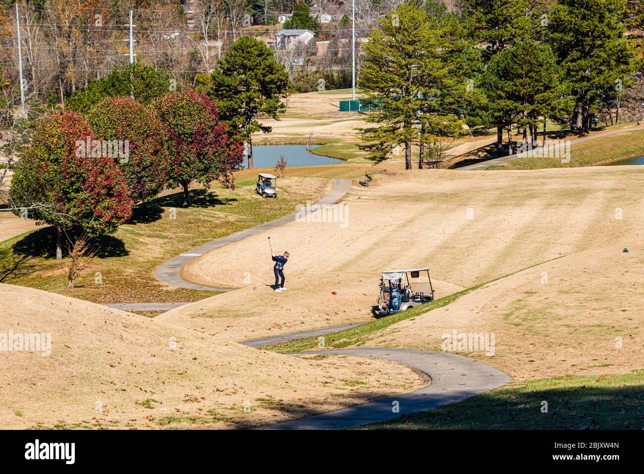 Campo da golf Butternut Creek - i golfisti si sono spenti Foto Stock