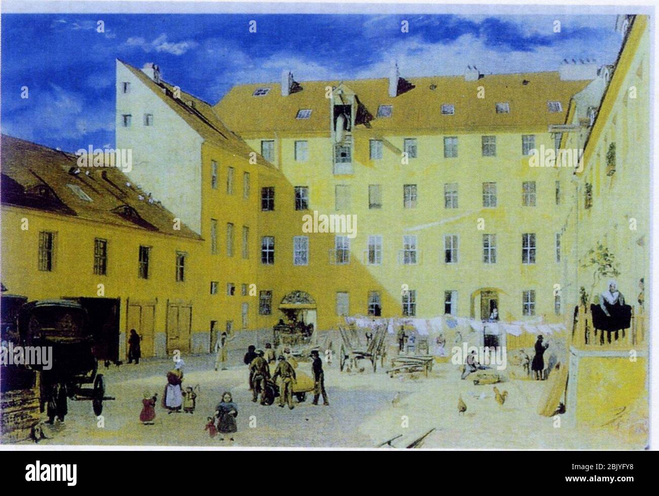 Hof des Hauses Alexanderstraße 22, 1836, Öl auf Leinwand, Eduard Gaertner. Foto Stock