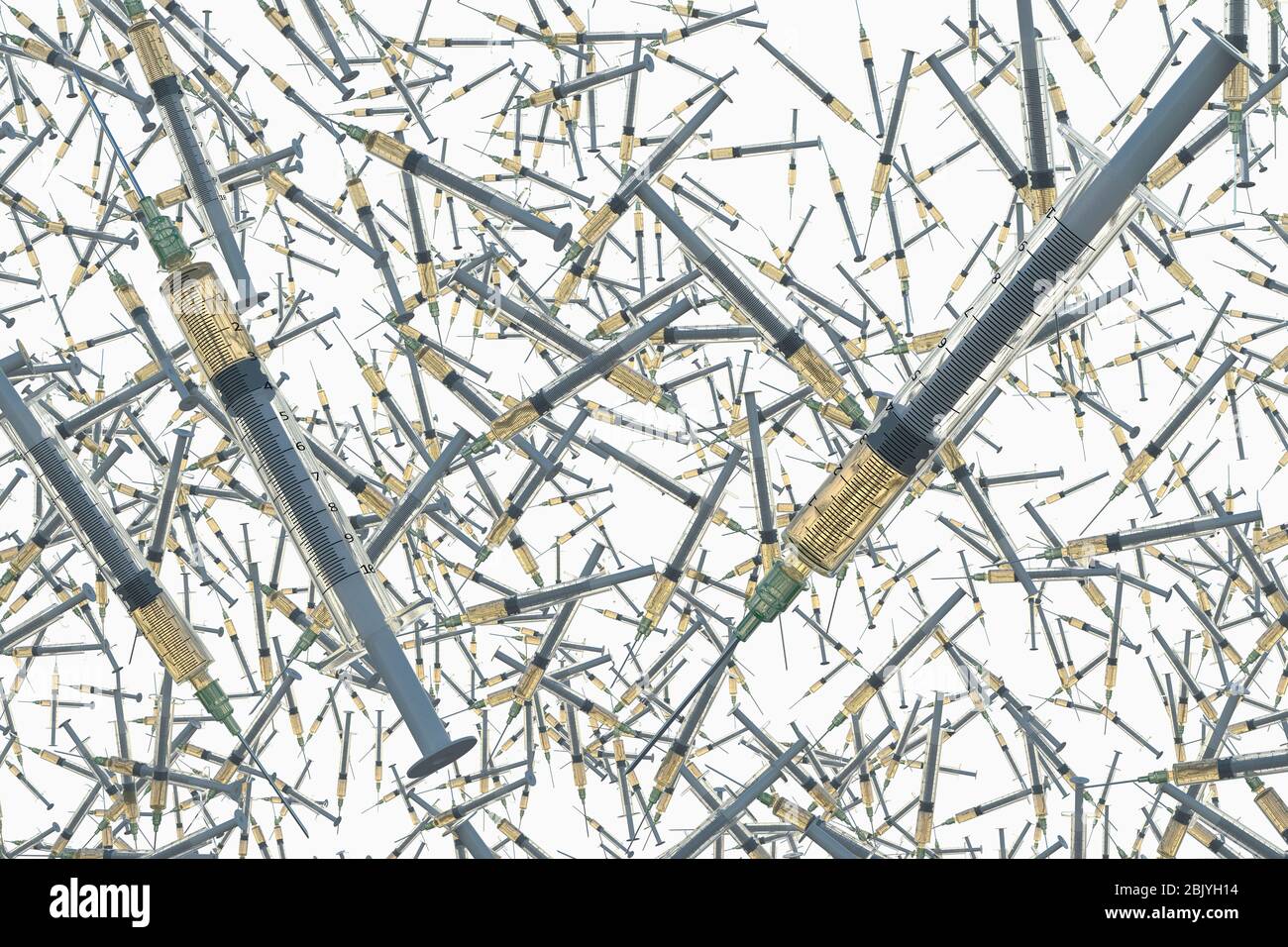 Siringhe con vaccino del coronavirus Foto Stock