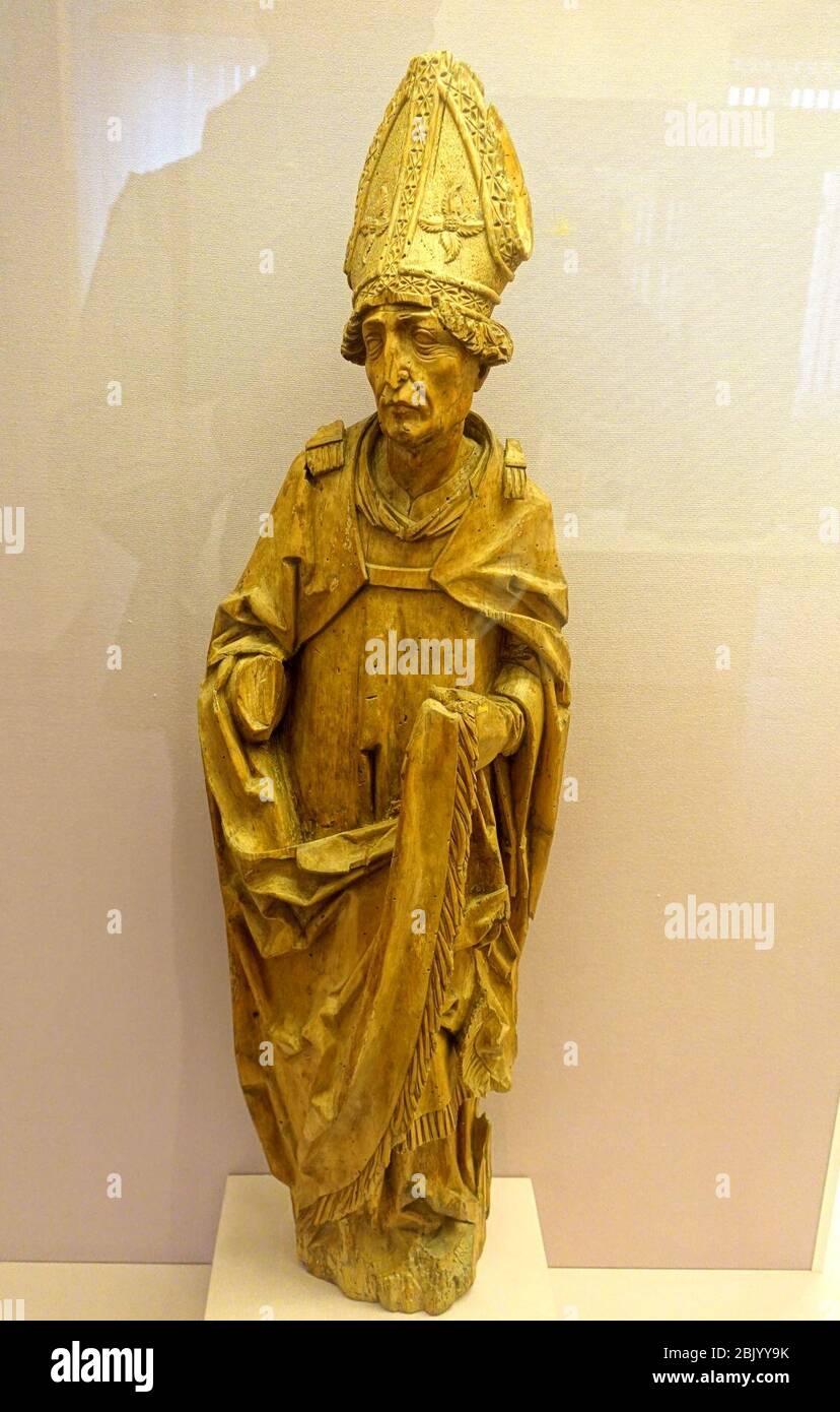Santo vescovo di Tilman Riemenschneider, c. 1505-1510, legno di tiglio - Foto Stock