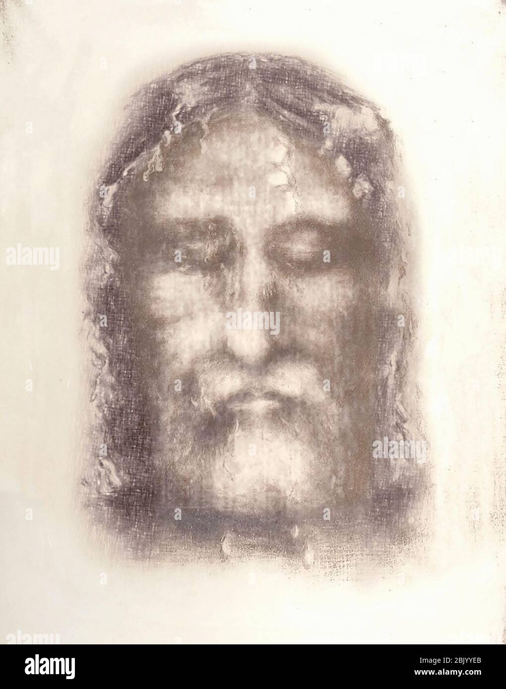 Santo volto di Gesù dalla Sindone di Torino (1909 Foto stock - Alamy