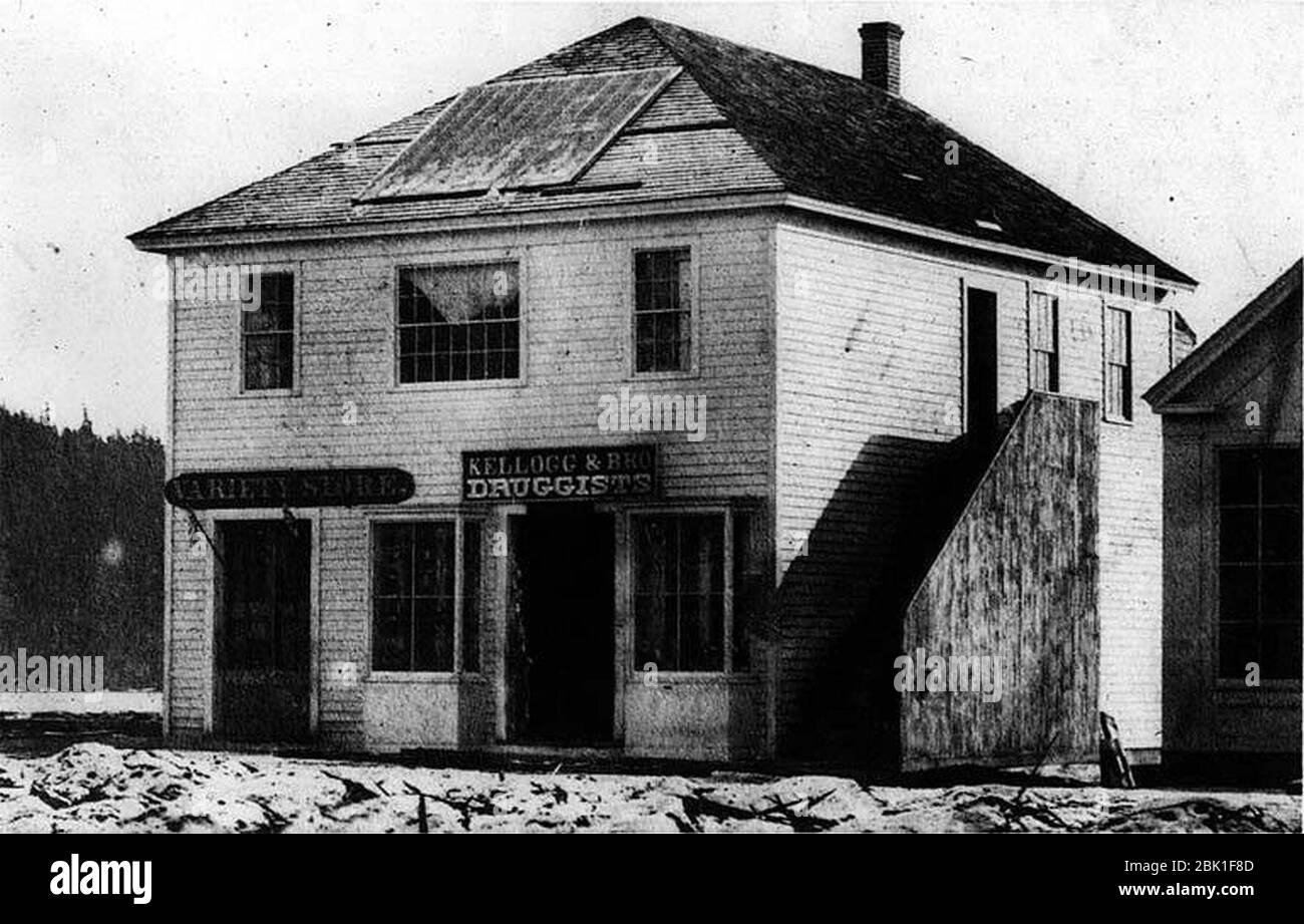 Casa costruita da Edward M Sammis nel 1860 sul lato sud di Yesler Way di fronte all'Occidental Hotel Seattle (CURTIS 375). Foto Stock