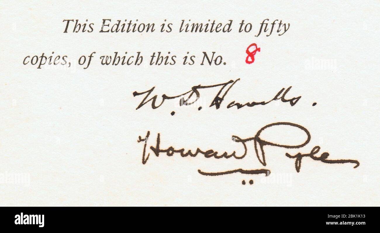 Howells, fermate di vari Quills, 1896, édition de luxe, firme ritagliate. Foto Stock