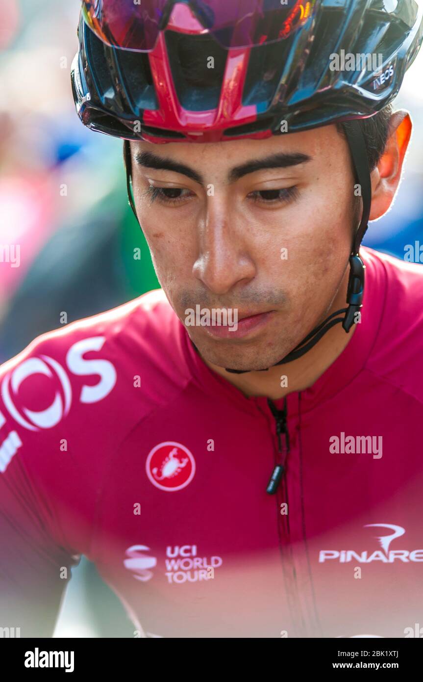 Bergamo-Como, Italia. Bergamo 2019-como, Italia, 12 Ott 2019, Ivan Ramiro SOSA (col) (Team Ineos) durante - Credit: LM/Antonino Caldarella Credit: Antonino Caldarella/LPS/ZUMA Wire/Alamy Live News Foto Stock