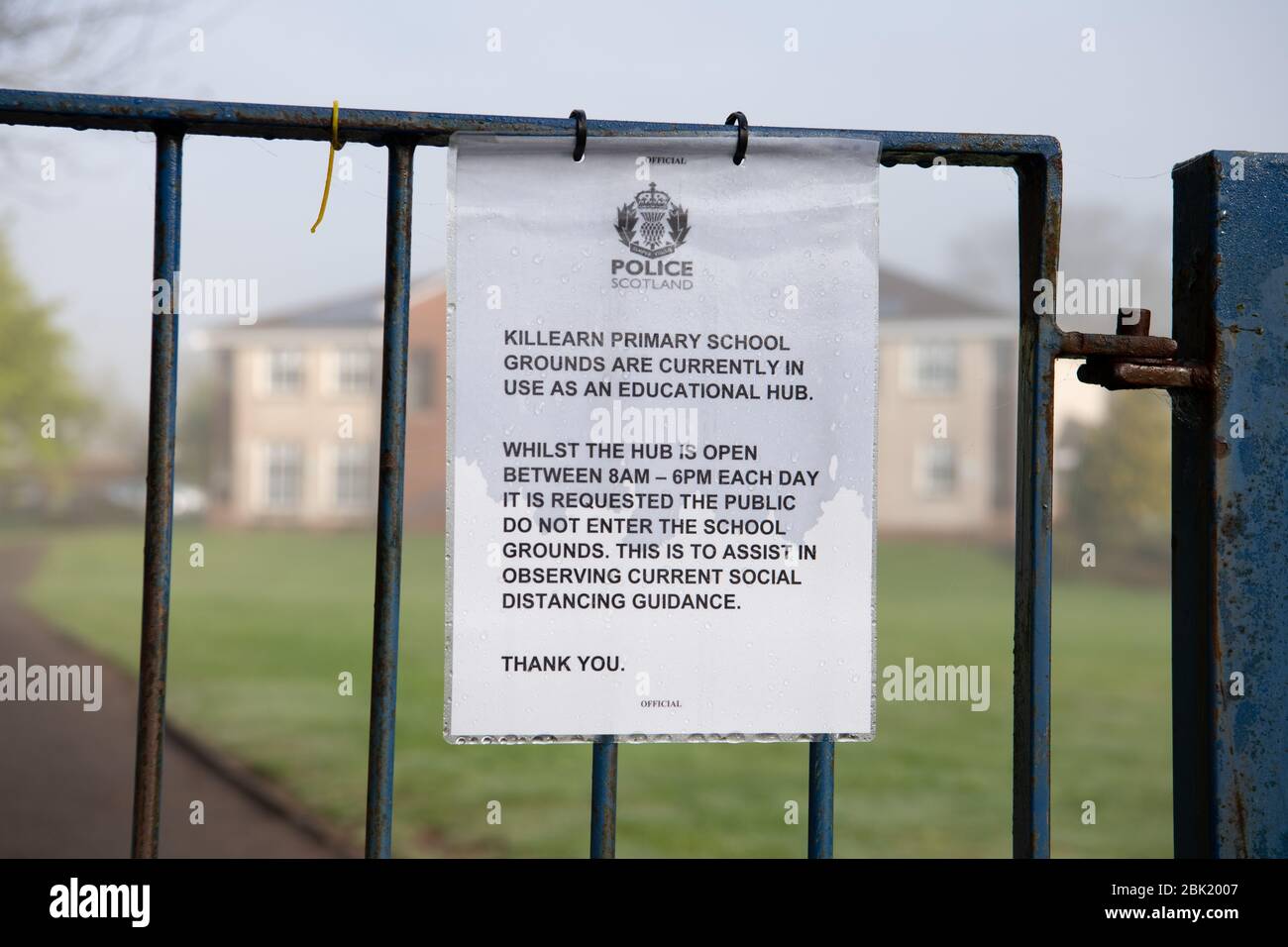 Killearn Primary School - una delle diverse scuole hub nella zona di Stirling che opera durante la pandemia di coronavirus, Killearn, Stirlingshire, Scozia Foto Stock
