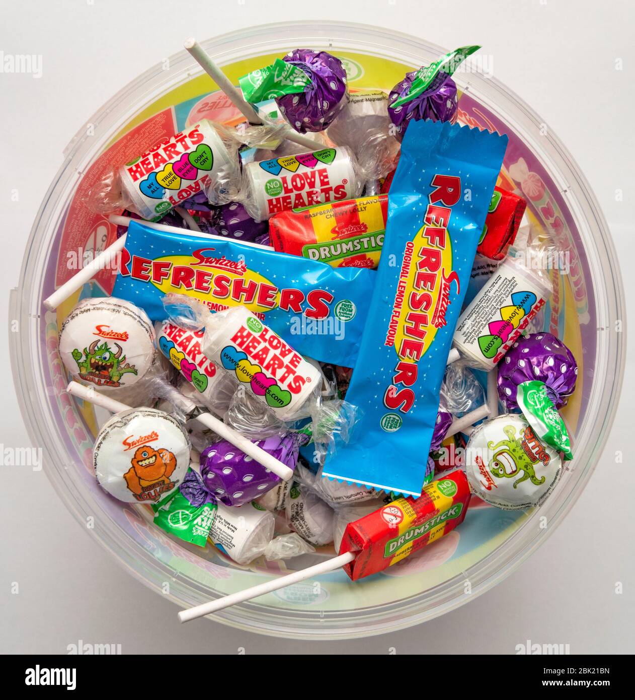 Vasca di plastica di swizzels Matlow tempo dolci Foto Stock
