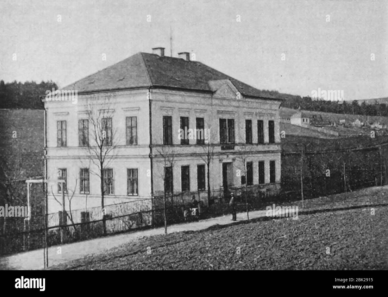 Huť (Pěnčín ) - škola 1895. Foto Stock