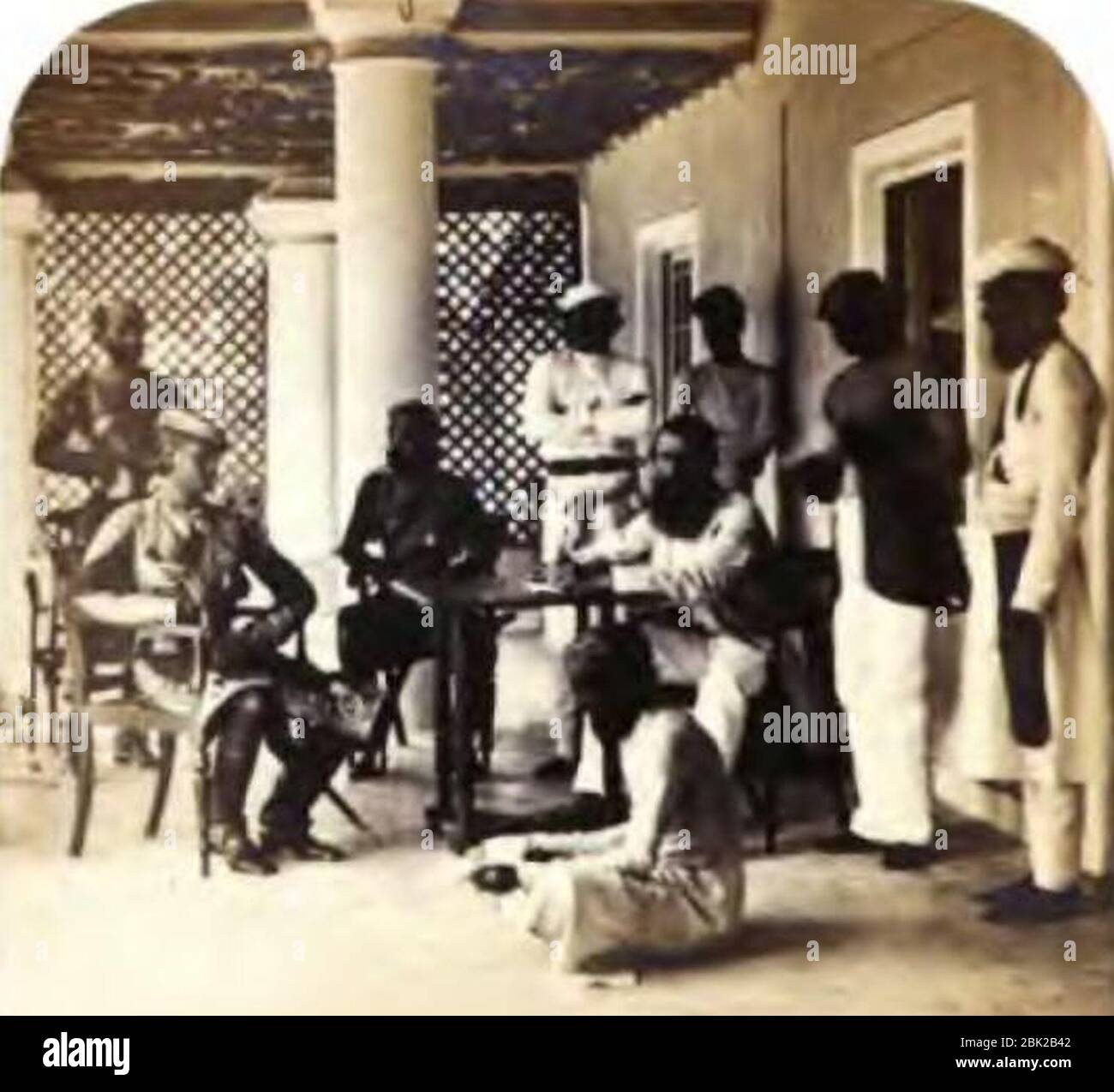 Hyderabad-contingente britCO hintenweiß-polizia-Kotwal 1862. Foto Stock