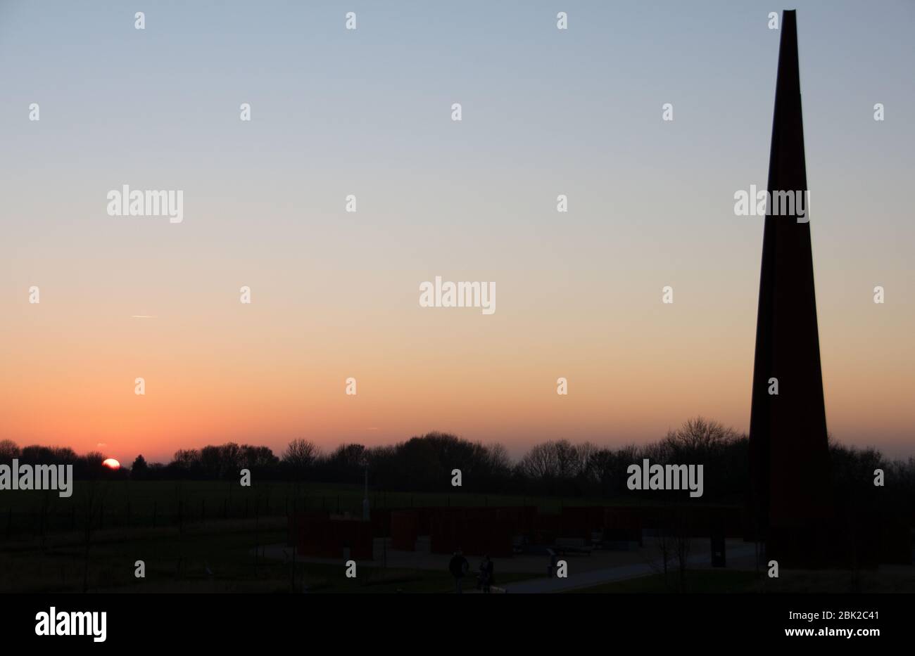 The spire, International Bomber Command Center Lincolnshire Peace Garden Foto Stock