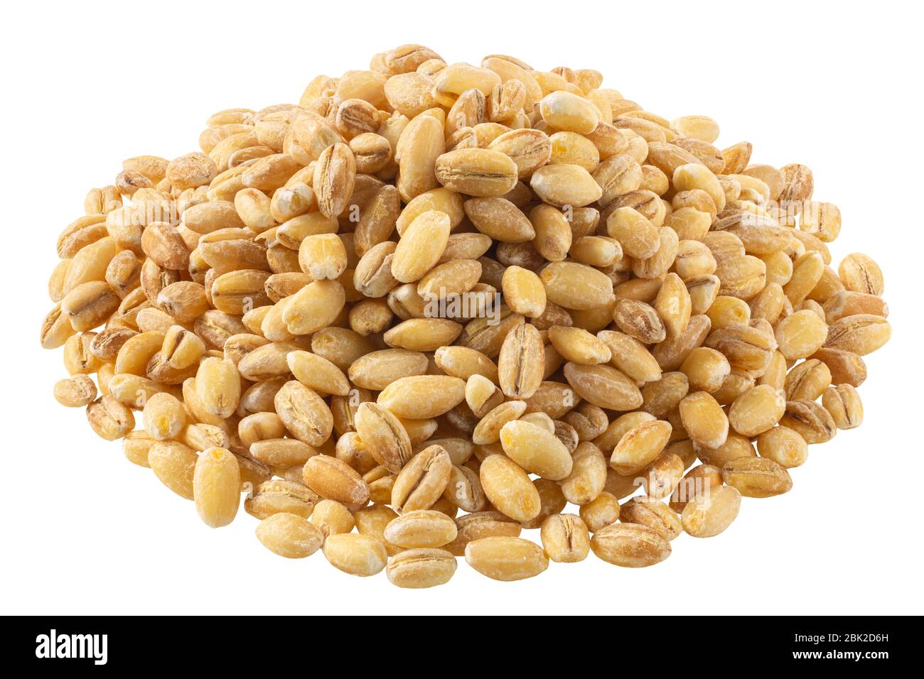 Mucchio di orzo perlato crudo, un cereale integrale, isolato Foto Stock