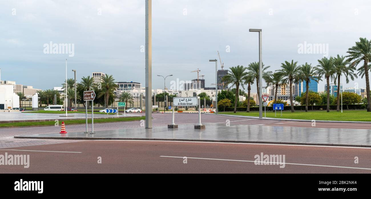 Doha, Qatar - Nov 20. 2019. Vuoto dopo riparazione al bidda Street Foto Stock