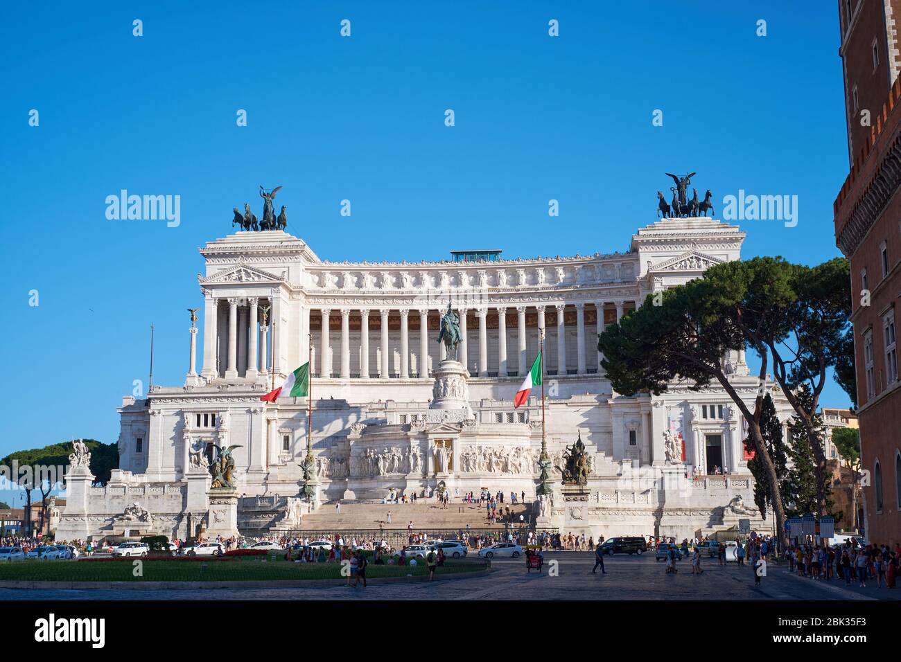 Roma, Italia - 29 giugno 2018: vista dell Altare della Patria o il Vittoriano, nel centro di Roma Foto Stock