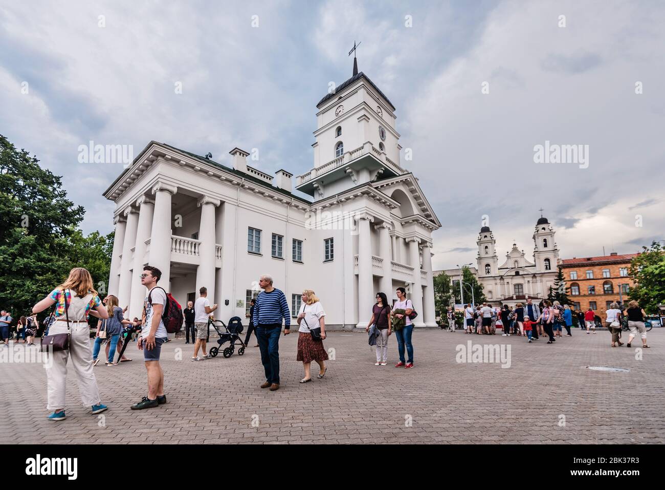 Municipio di Minsk e Ploshchad Svobody Foto Stock