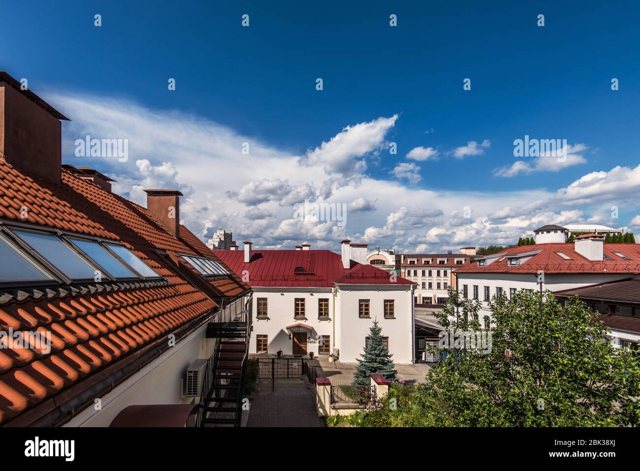 Tetti della città vecchia di Minsk Foto Stock